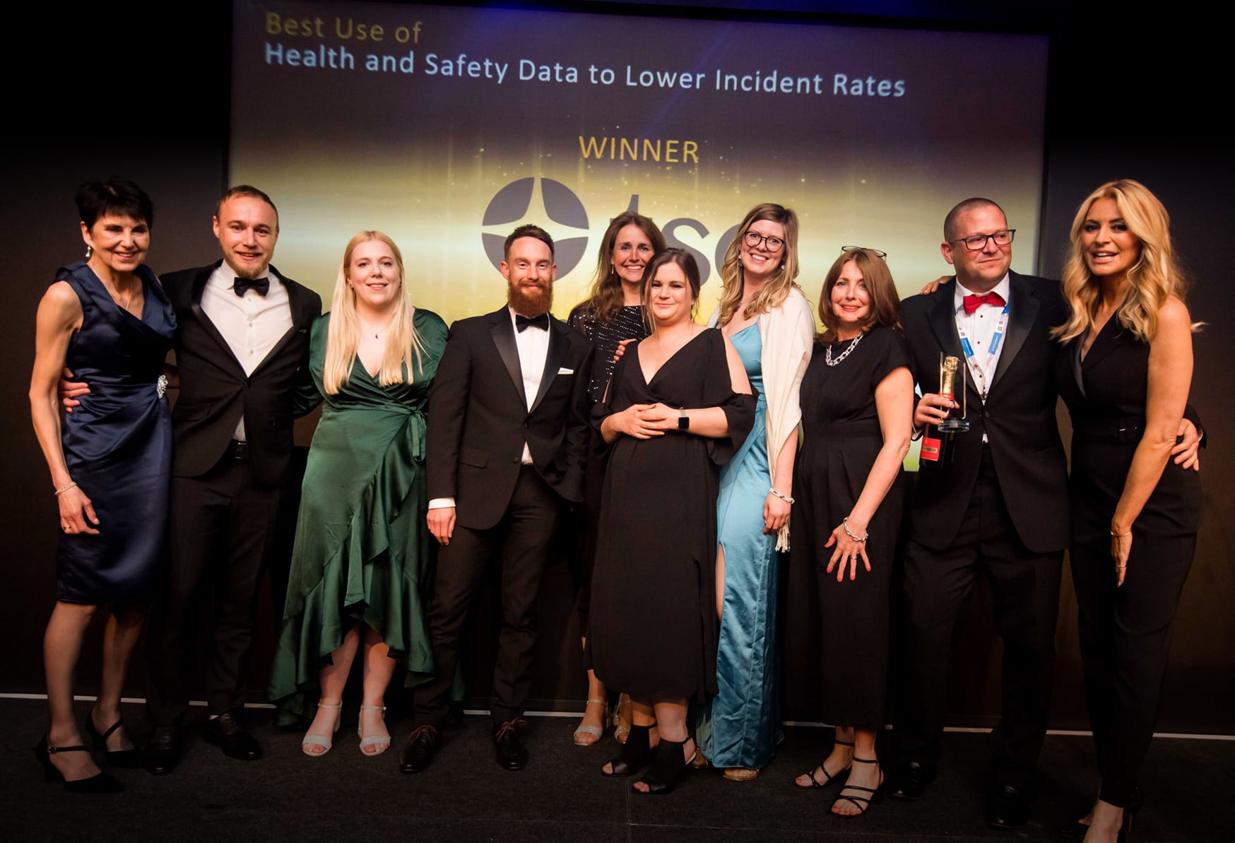 Award winners Alex Green and Annette Garnier with Tess Daley, and others.